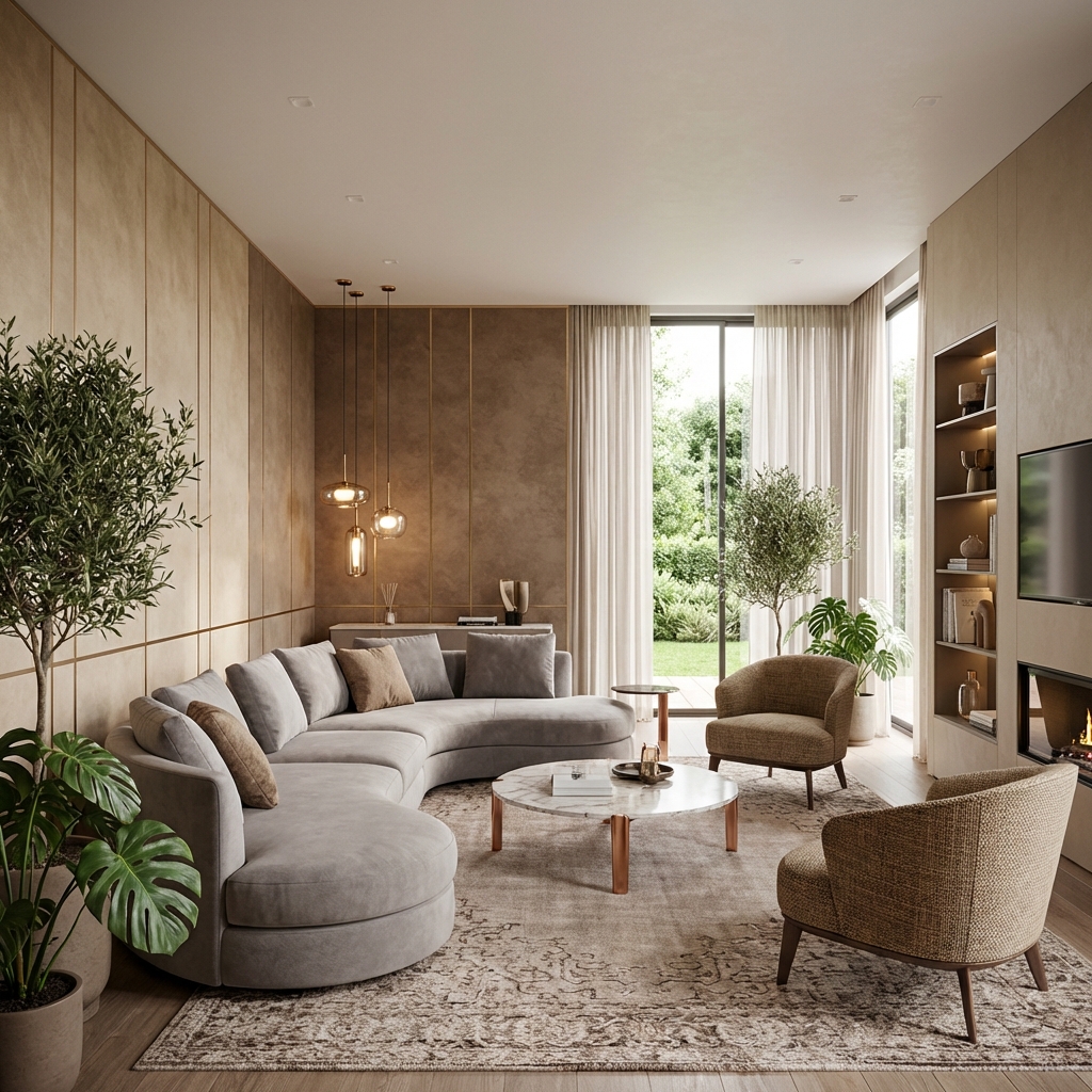 DecorLab Interior Design Showcase - Modern Luxury Living Room